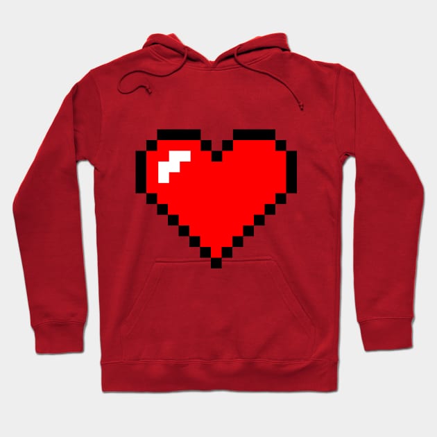 Pixel Heart (Large) Hoodie by richardsimpsonart